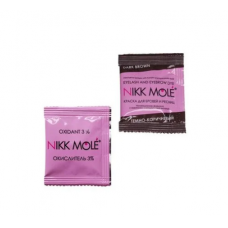 Nikk Mole Краска для бровей и ресниц + окислитель Dark brown/Темно-коричневая в саше, 2*5 мл