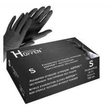 Hoffen Golden Touch Перчатки Нитриловые S, 100 шт, без пудры, черные