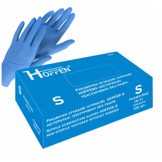 Hoffen Golden Touch Перчатки Нитриловые S, 100 шт, без пудры, голубые
