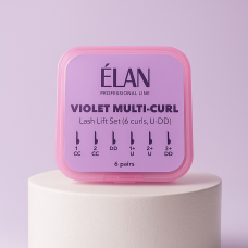 Elan Комплект силиконовых валиков для ламинирования Violet Multi-Curl с изгибами U-DD