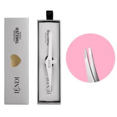 Lendi Moonlight Silver Пинцет для бровей скошенный