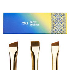 ZOLA Набор кисточек для окрашивания бровей BROW BRUSHES UKRAINIAN EDITION профессиональный