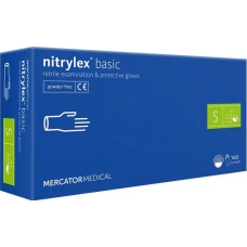 Mercator Nitrylex Dark Blue Перчатки Нитриловые S, 100 шт, без пудры, темно-синие