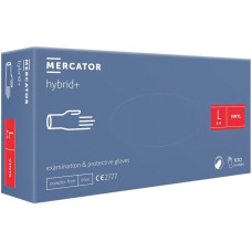 Mercator hybrid+ Blue Перчатки Нитрило-Виниловые L, 100 шт, без пудры, синие