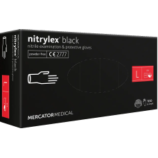 Nitrylex black Перчатки Нитриловые (100 шт, без пудры, Черные, L)