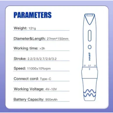 MAST Модульная машинка для татуажа P10 WQ367-15, Silver Black
