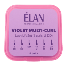 Elan Комплект силиконовых валиков для ламинирования Violet Multi-Curl с изгибами U-DD