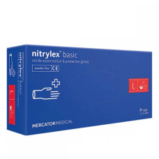 Mercator Nitrylex Dark Blue Перчатки Нитриловые L, 100 шт, без пудры, темно-синие