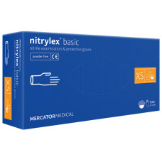 Mercator Nitrylex Dark Blue Перчатки Нитриловые XS, 100 шт, без пудры, темно-синие