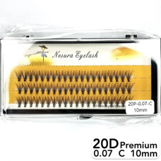 Nesura Eyelash Ресницы-пучки 20d/изгиб С/10 мм