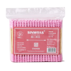 Sinwuas Бамбуковые ватные палочки Розовые, 100 шт