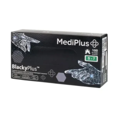 Mediplus BlackyPlus Перчатки Нитриловые S, 100 шт, без пудры, черные
