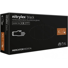 Mercator Nitrylex Black Перчатки Нитриловые XL, 100 шт, без пудры, черные