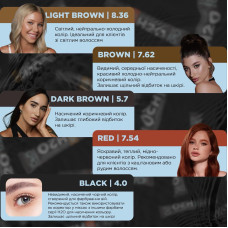 OkO Набор краски для бровей и ресниц OKO Liquid Hybrid Tint H20 Brown 7.62, 15 мл